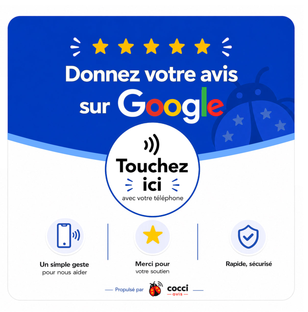 Plaque NFC Cocci Avis